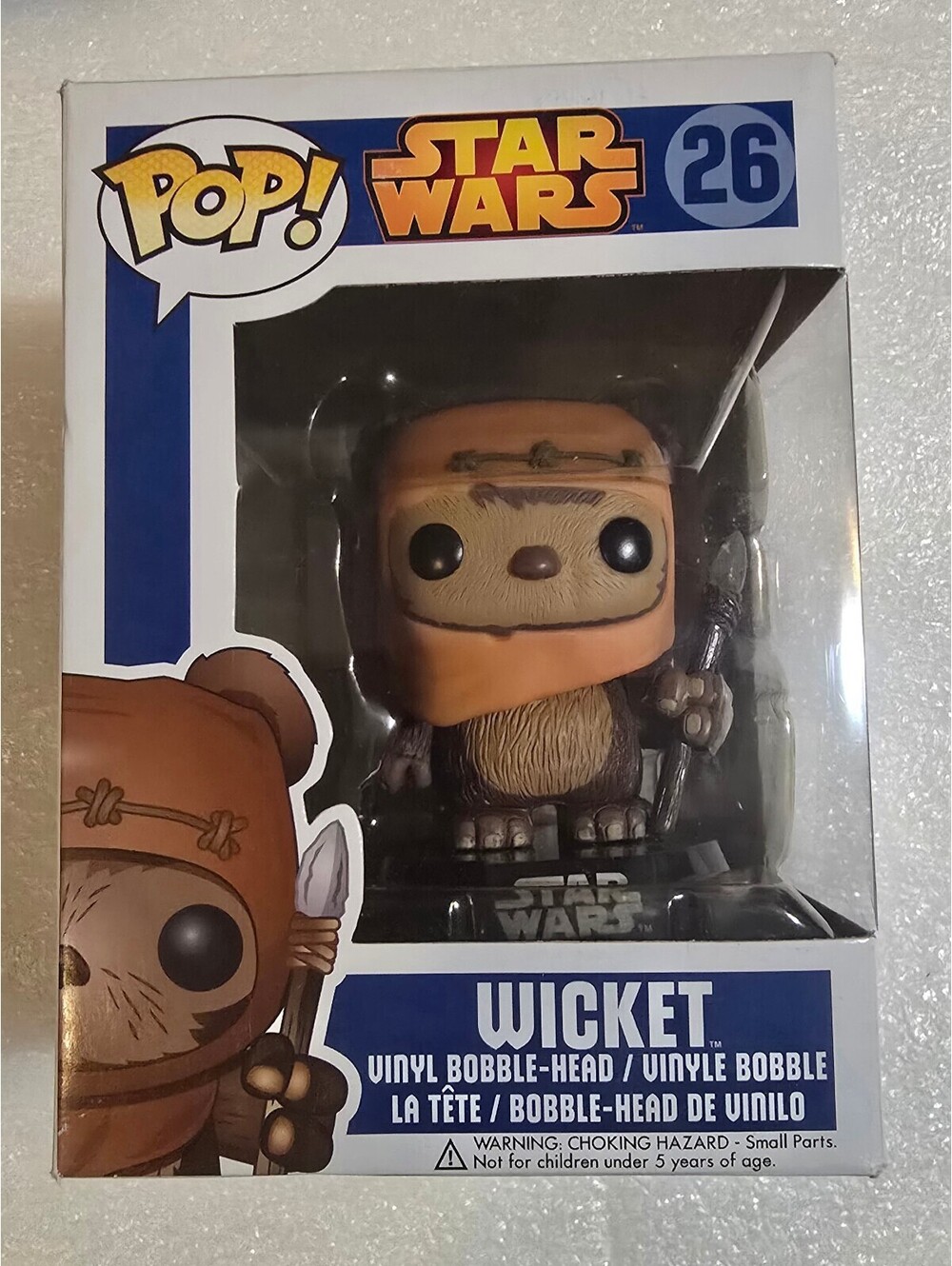 Star Wars Funko Pop 26 Wicket Blue Box Vaulted Near MINT